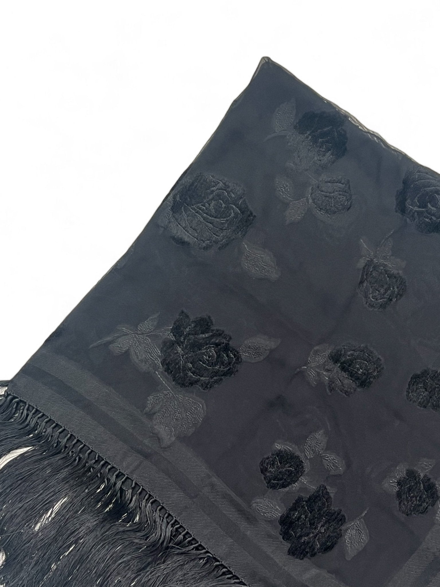 Saint Laurent - Étole Fleurs Velours - Les Folies d&