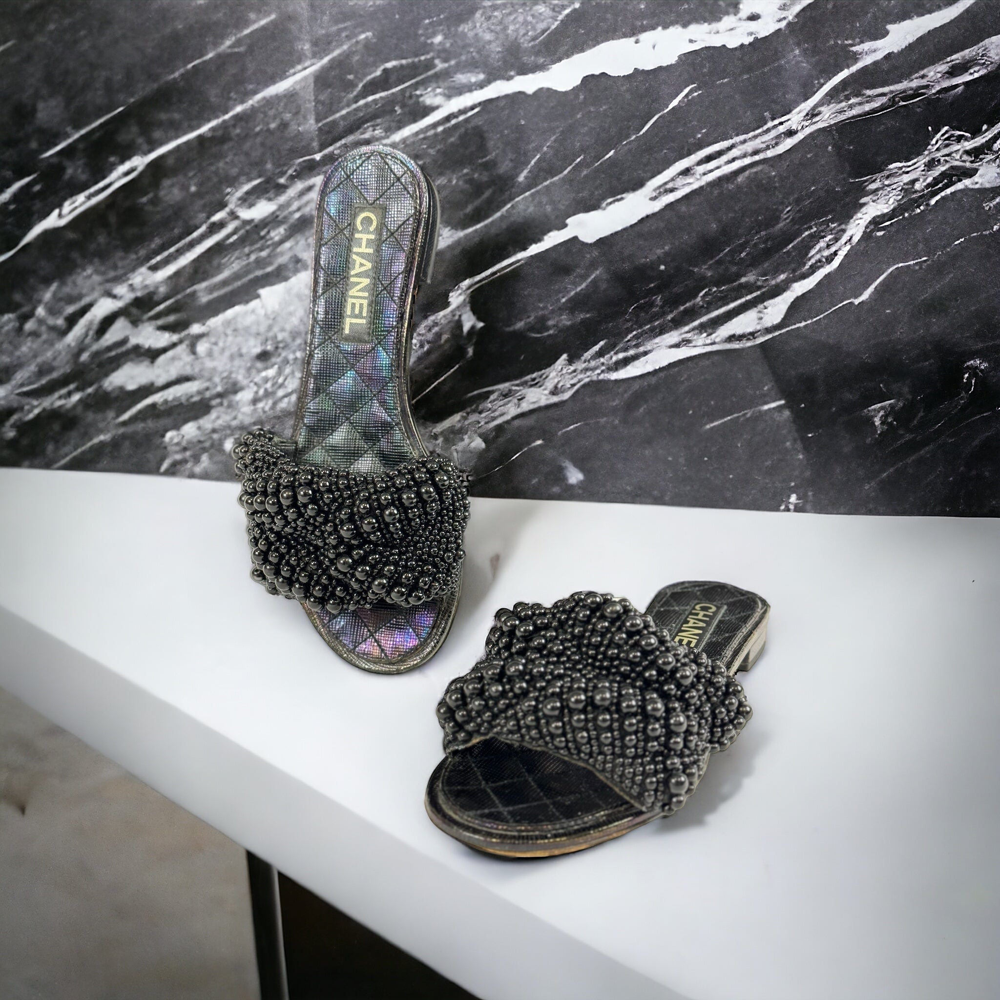 Chanel - Sandales T. 38 - Les Folies d&