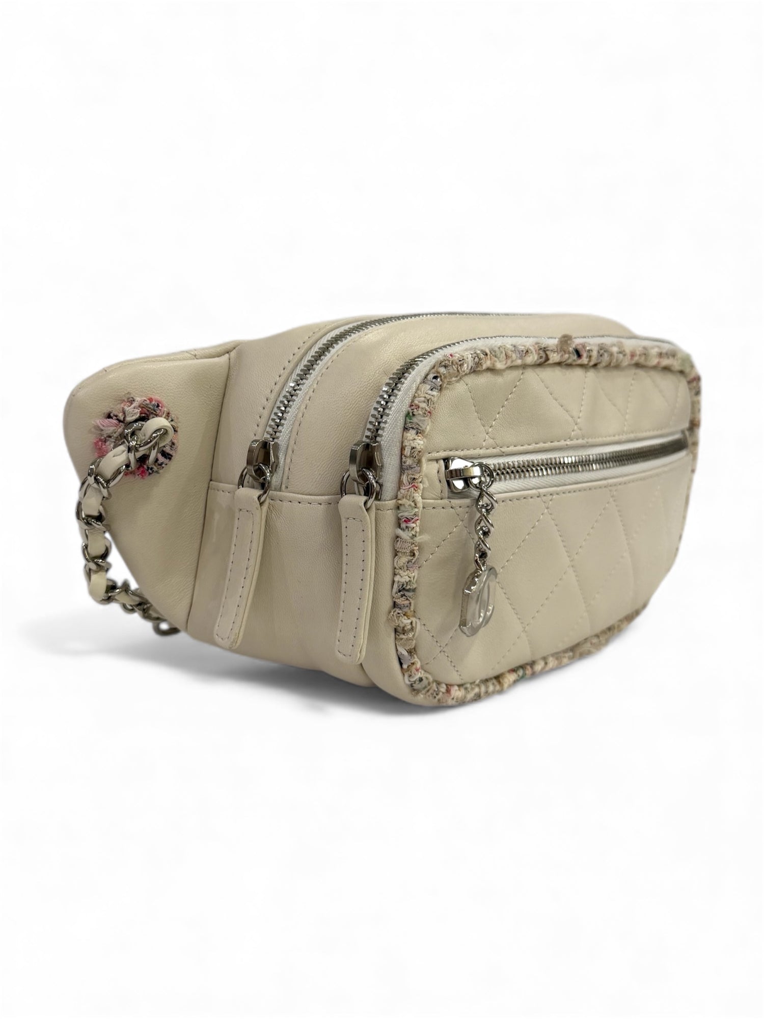 Chanel - Sac banane cuir et tweed
