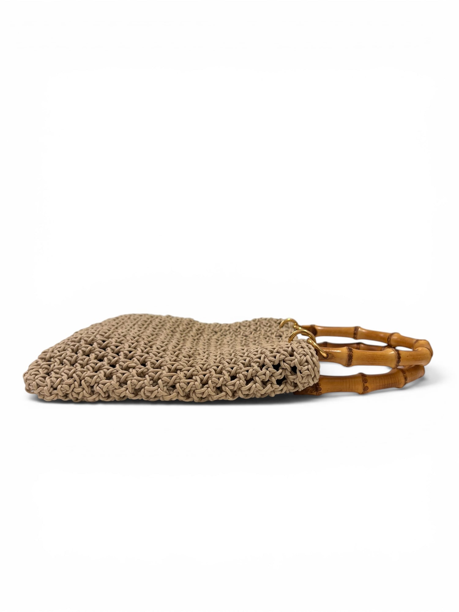 Jil Sanders - Petit sac en corde et cuir noir
