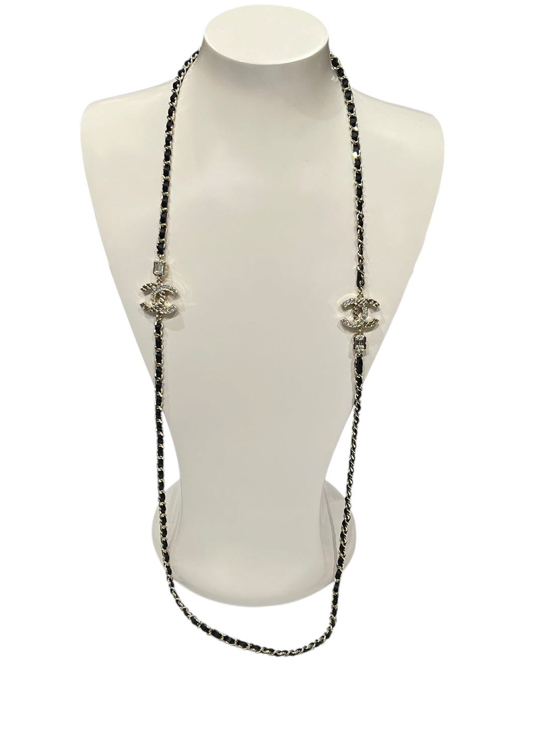 Chanel sautoir chaîne entrelacée de cuir