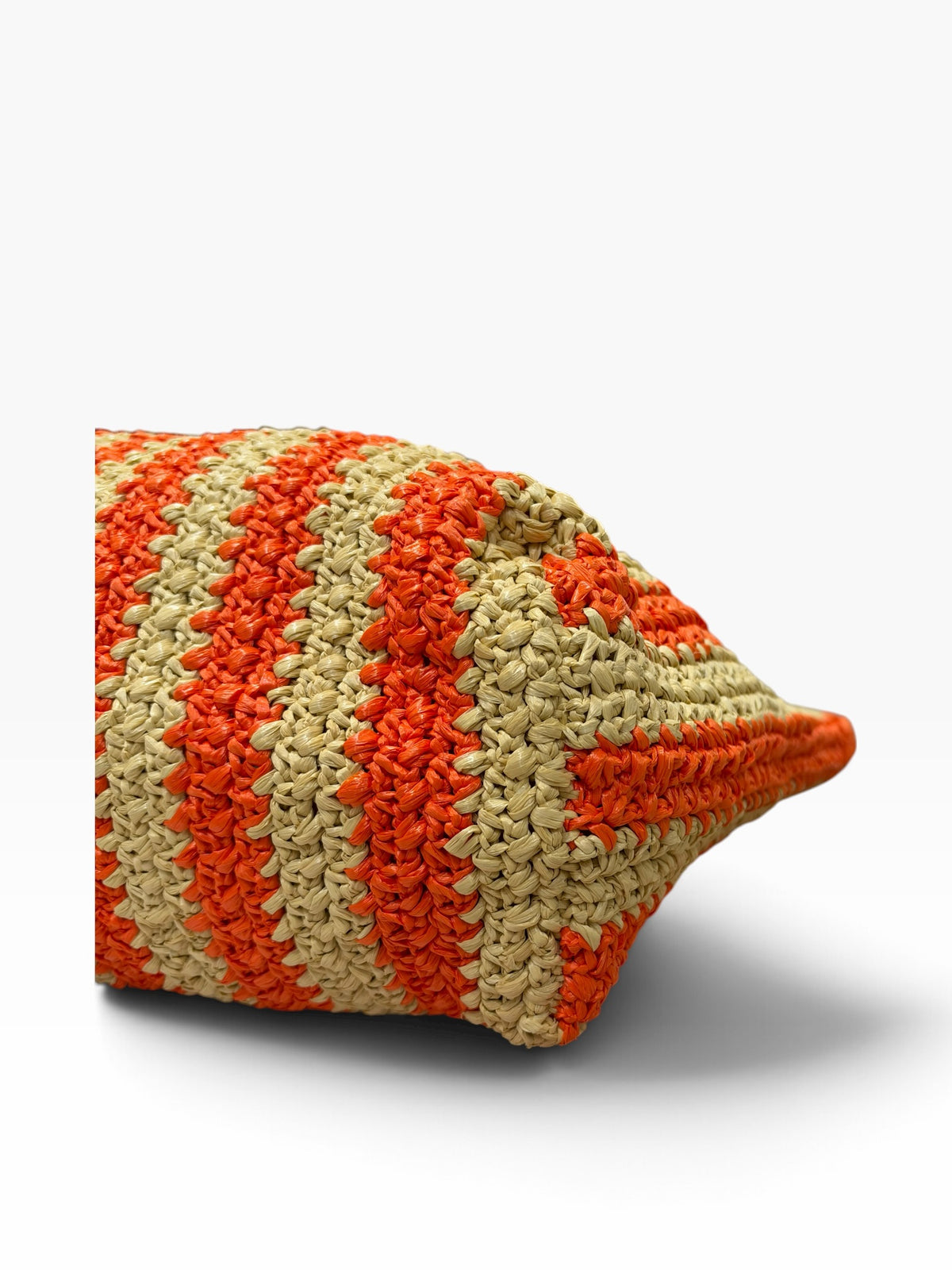 Prada - Sac de plage GM en raffia beige et orange