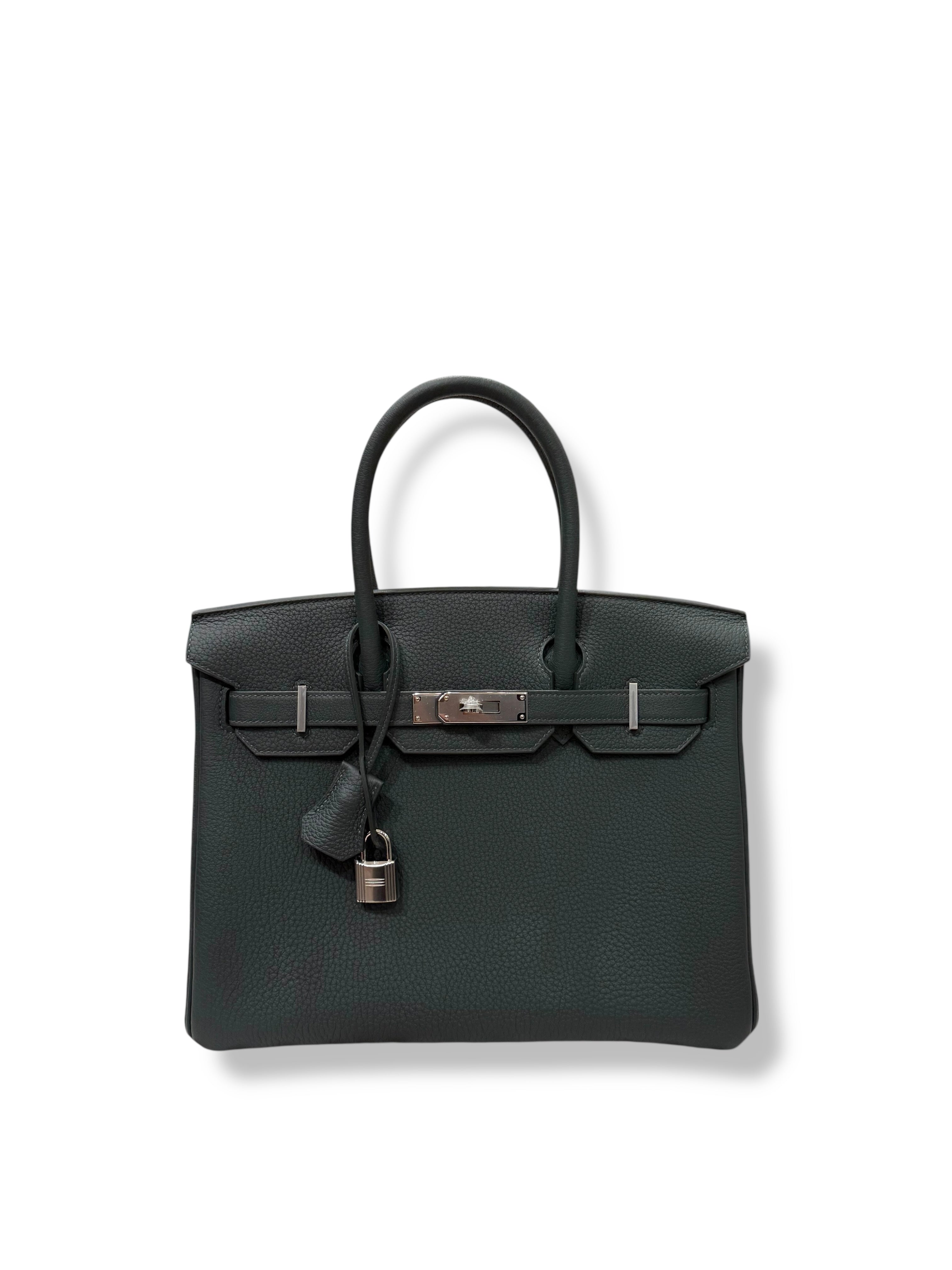 Hermès - Sac Birkin 30 Togo vert mangrove