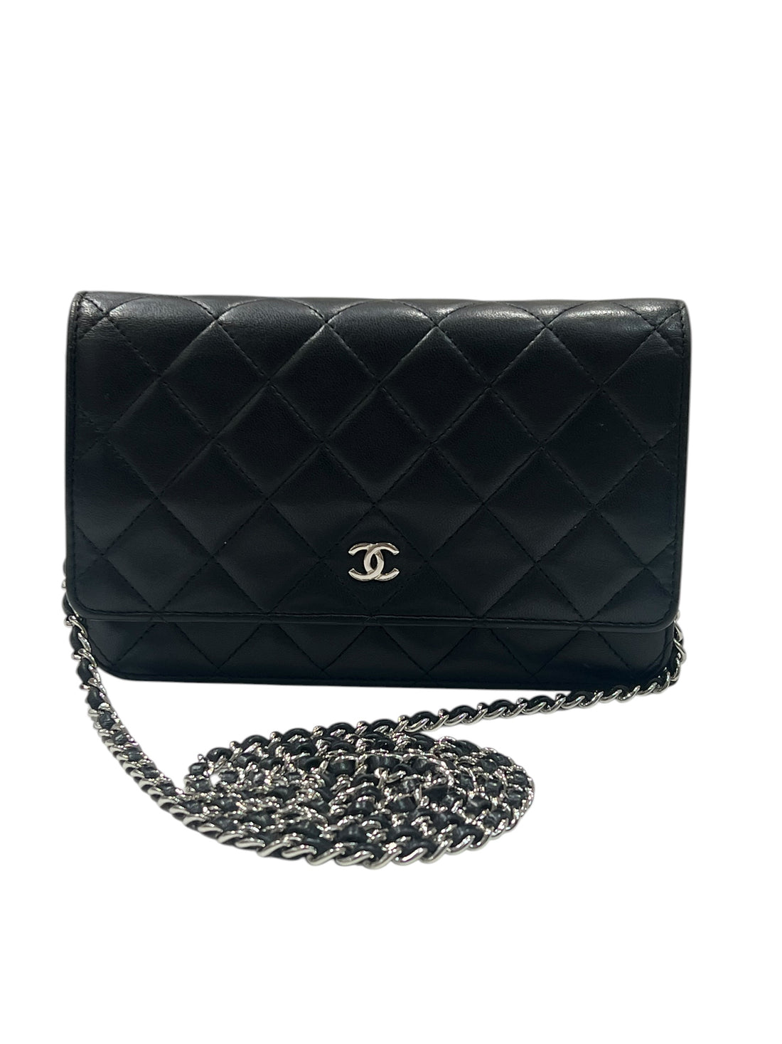 Chanel - wallet on chain classique cuir noir bijouterie argentée