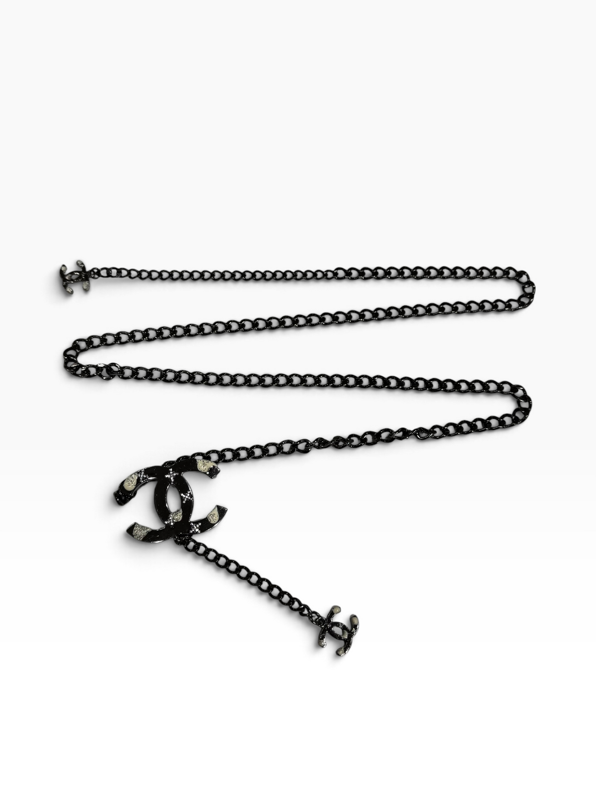 Chanel - Ceinture chaîne maillons avec charms Double C