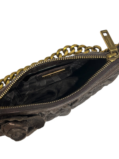 Dolce gabbana - sac soirée cuir bronze