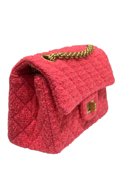 Chanel - sac 2.55 mini rectangle tweed fushia