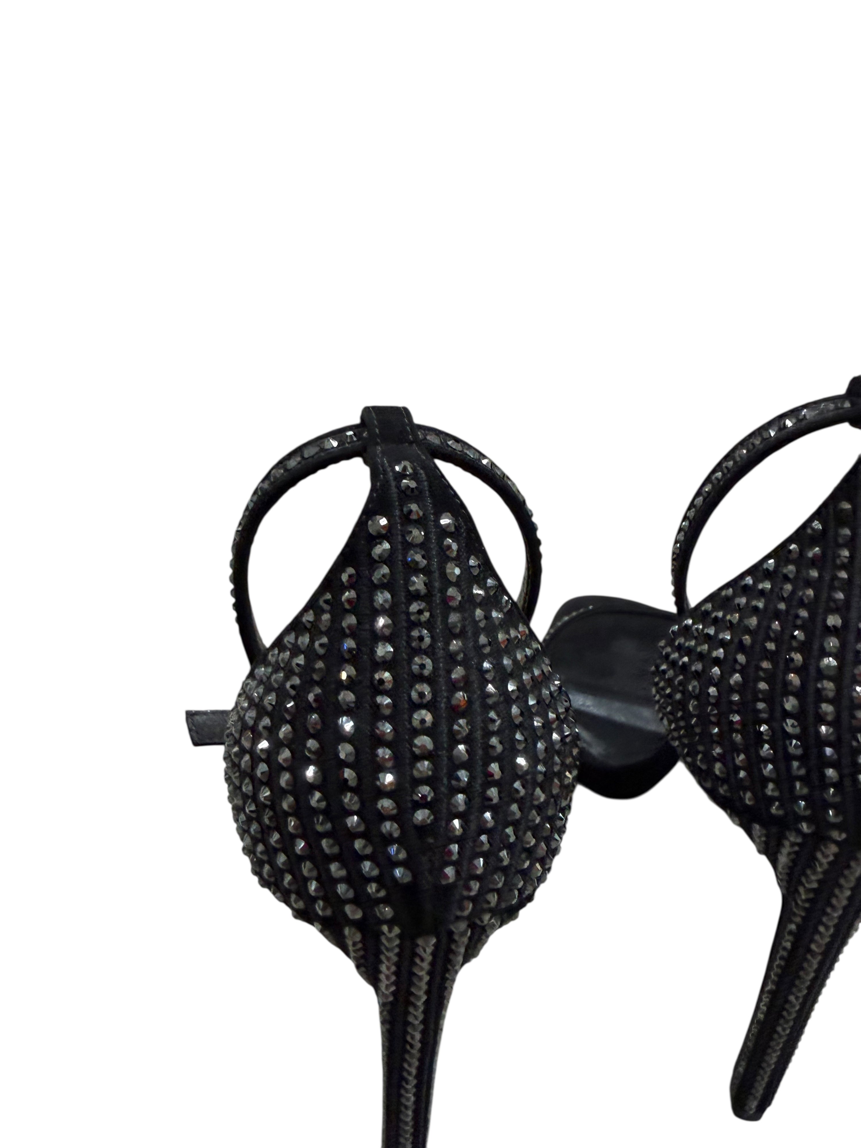 Saint Laurent Sandales Crystal Embellished | Les Folies d’Eugénie