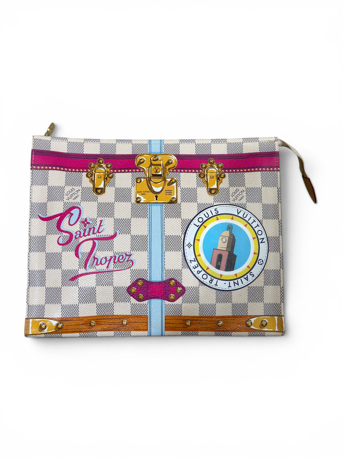 Louis Vuitton - Pochette Damier azur édition spéciale Saint Tropez