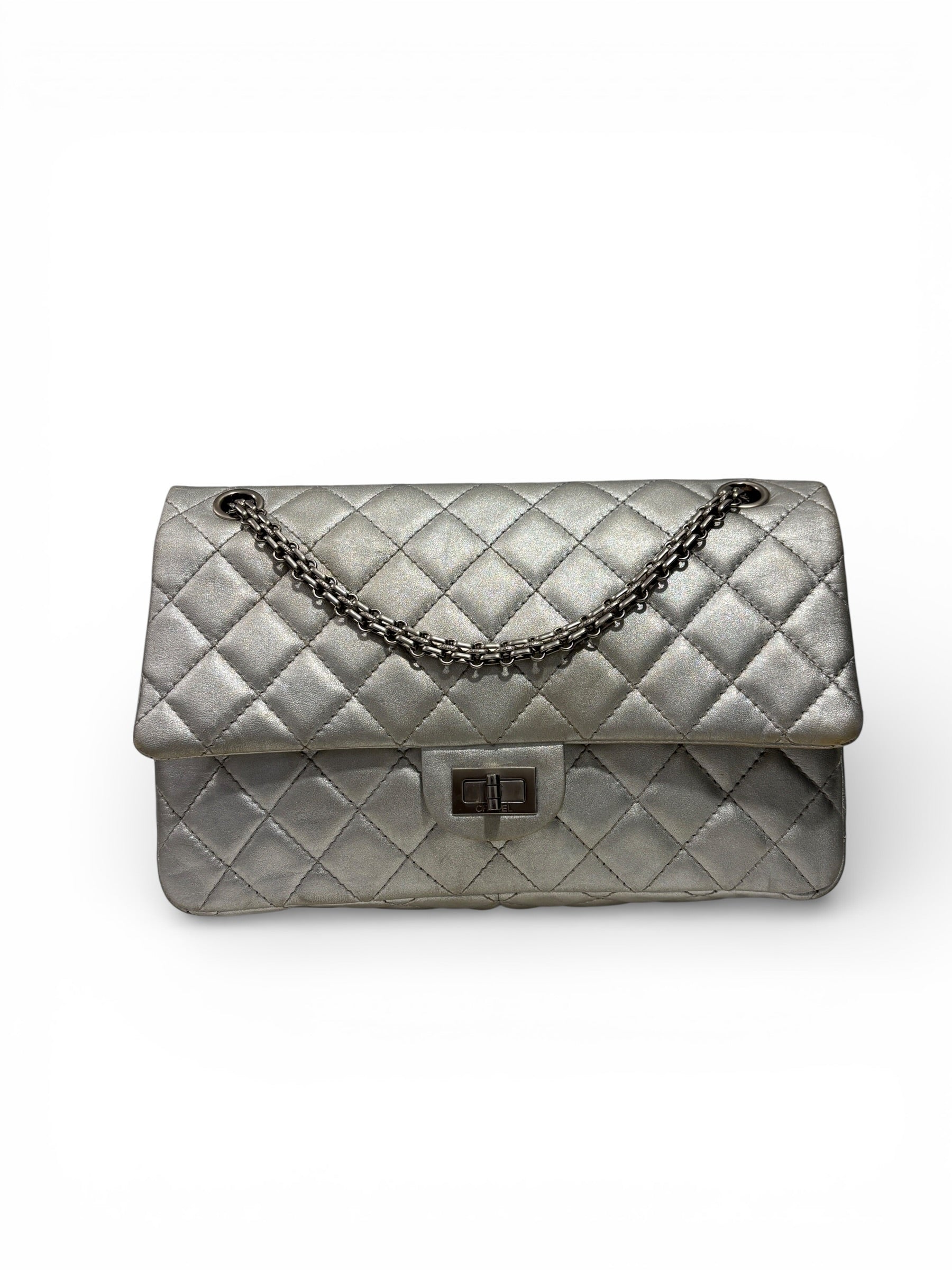 Chanel - Sac 2.55 Argenté | Les Folies d’Eugénie