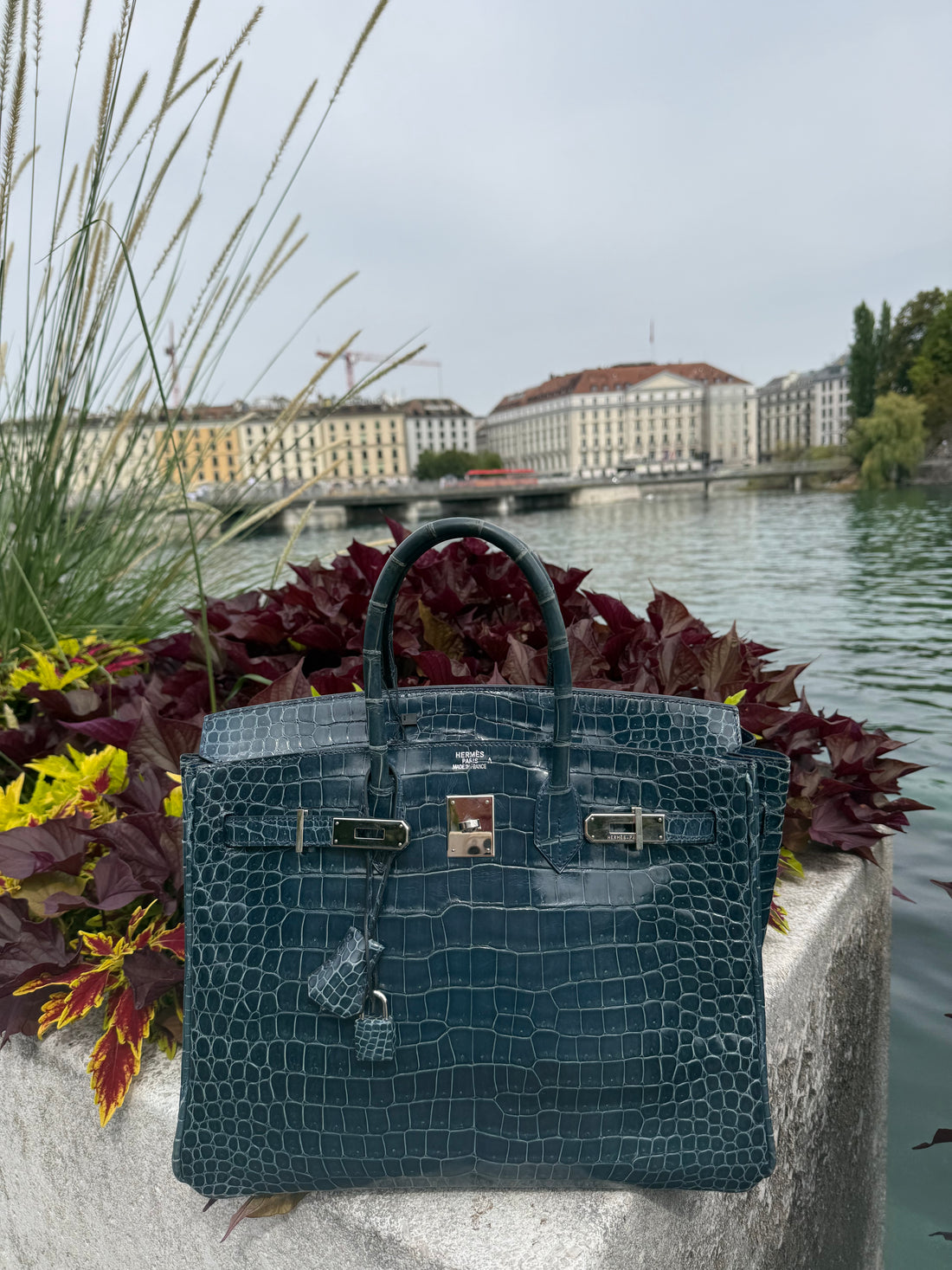 Hermès - Borsa Birkin 35 Porosus Colvert