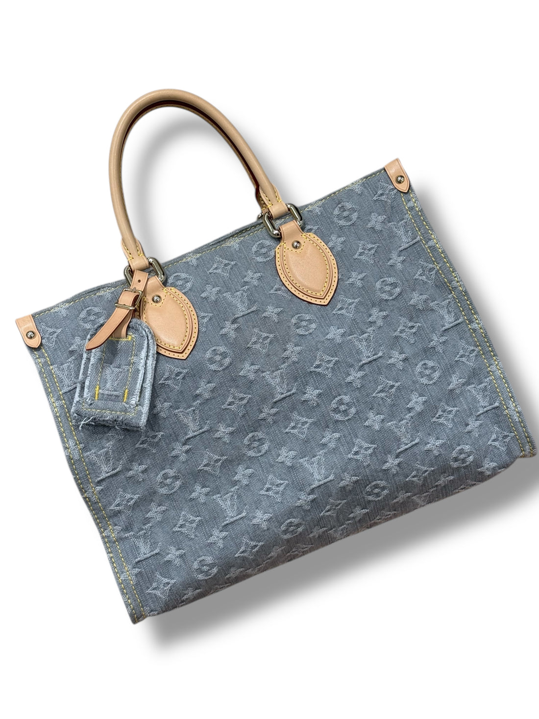Louis Vuitton - Sac on-the-go denim gris