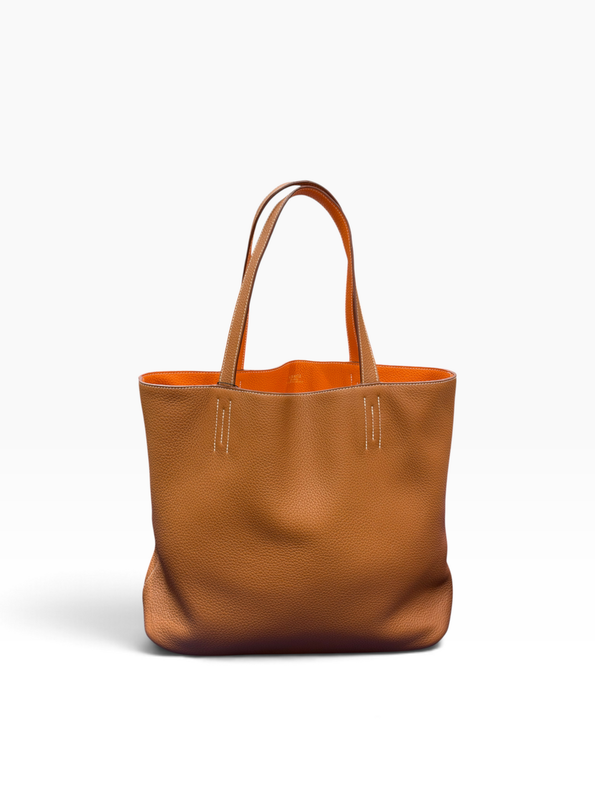 Hermès - sac double sens taurillon gold / orange