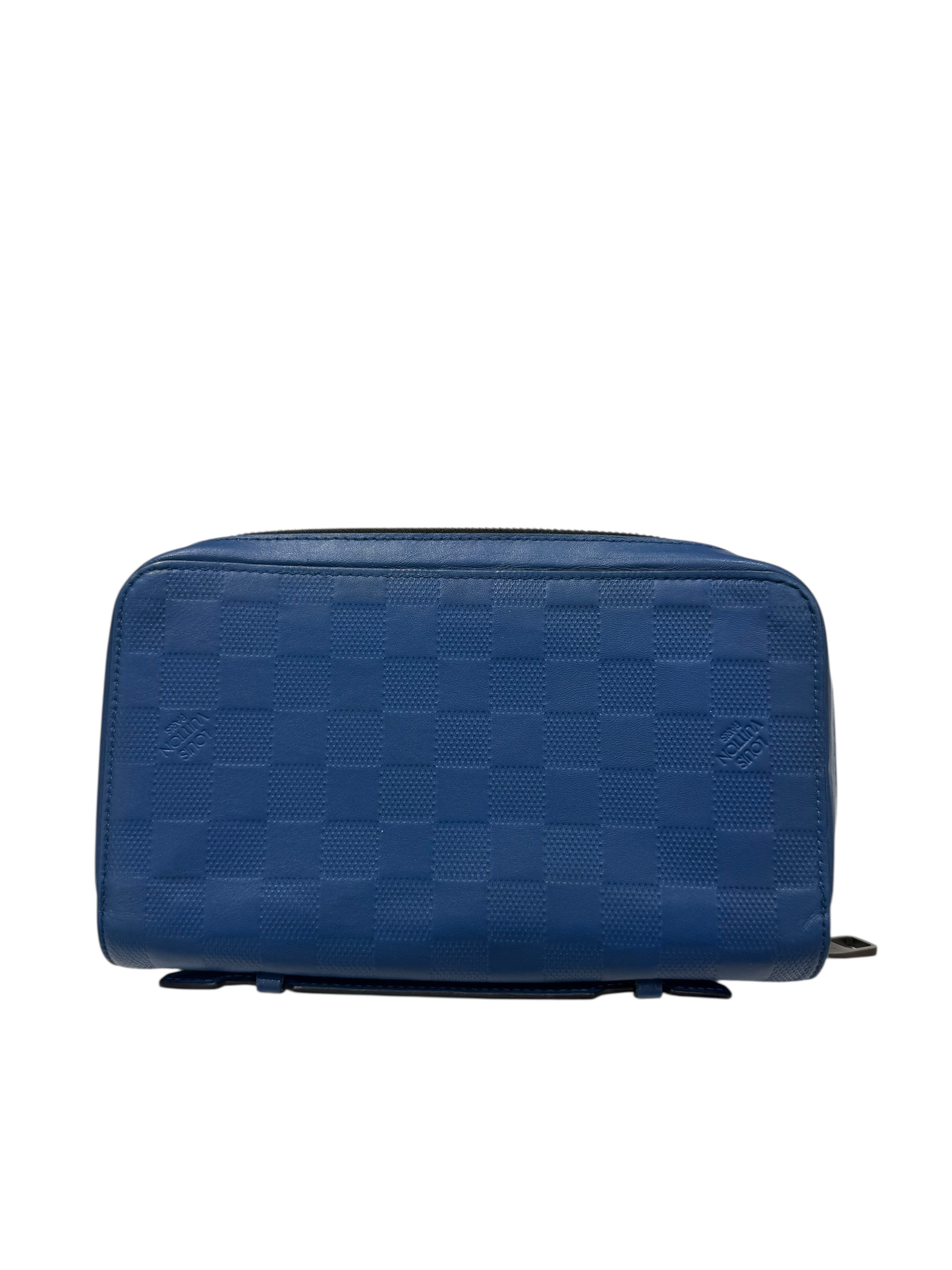 Louis Vuitton - Portefeuille Zippy XL en cuir damier bleu