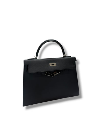 Hermès - Sac Kelly II sellier 32 epsom Noir