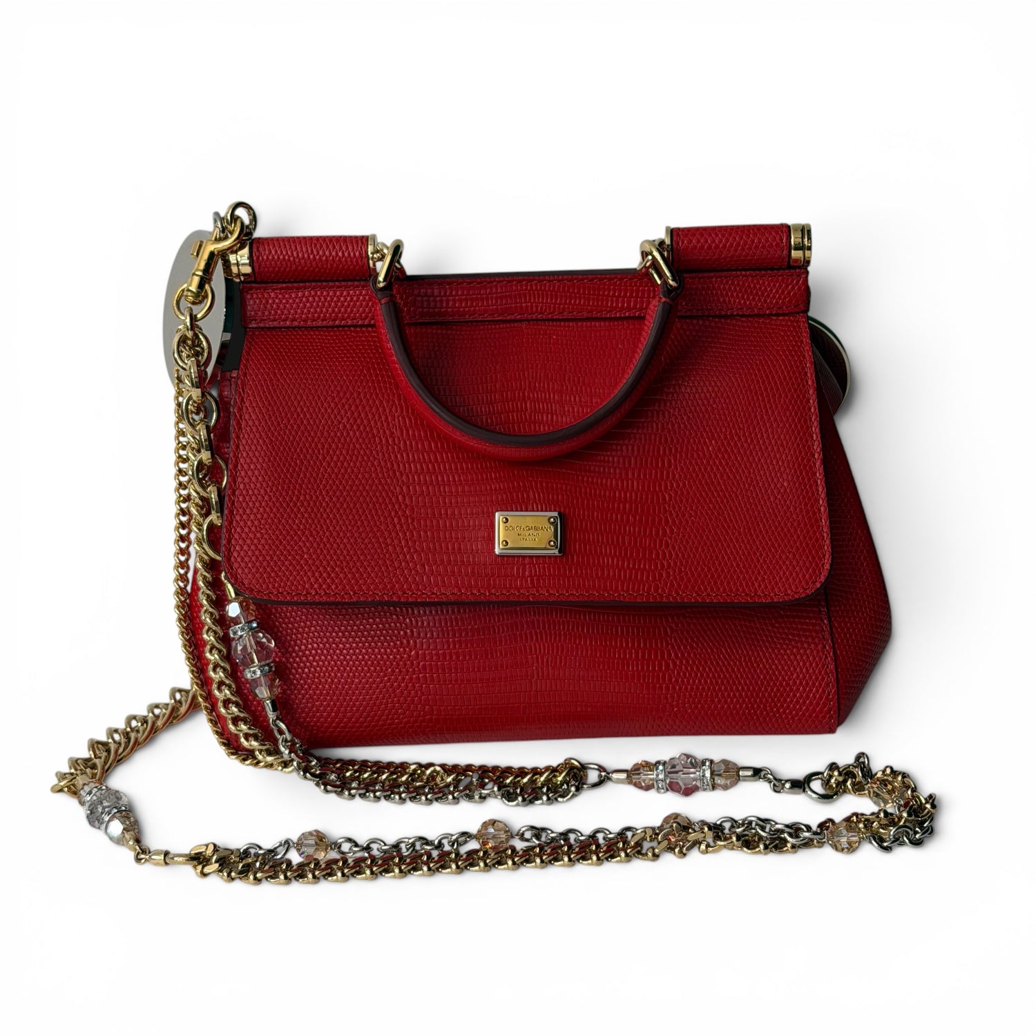 D&amp;G - Sac à main Sicily rouge