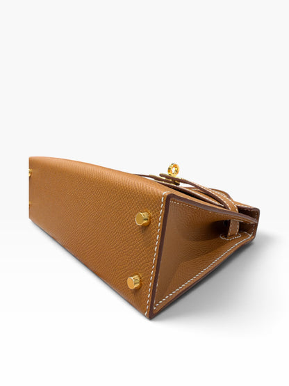 Hermès - Sac Mini Kelly II Sellier Epsom Gold GHW
