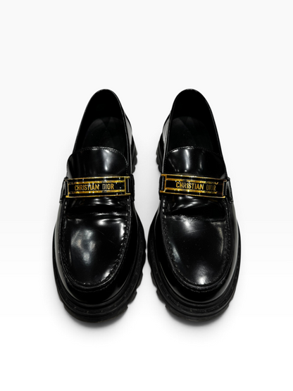 Christian Dior - Mocassins « Dior Code » Cuir glacé T.38,5