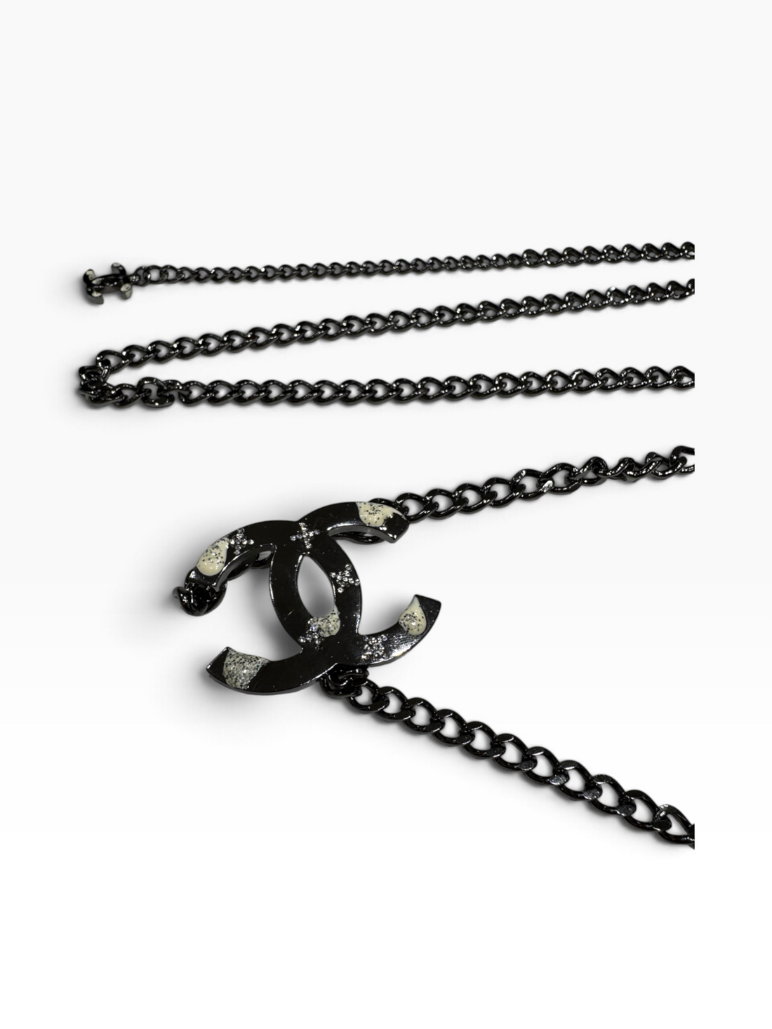 Chanel - Ceinture chaîne maillons avec charms Double C