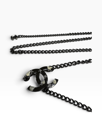 Chanel - Ceinture chaîne maillons avec charms Double C