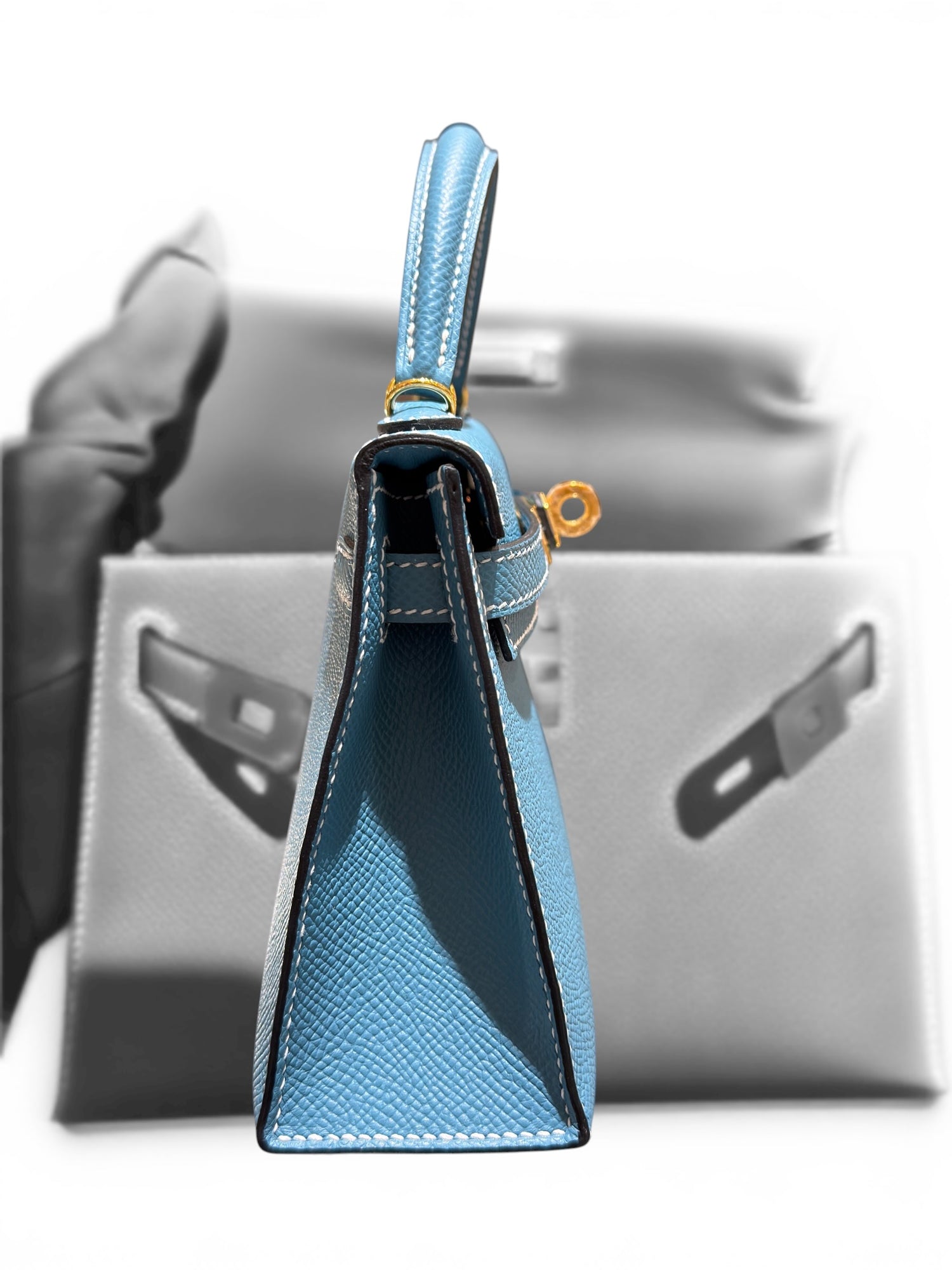 Hermès - Sac Mini Kelly Bleu Jeans