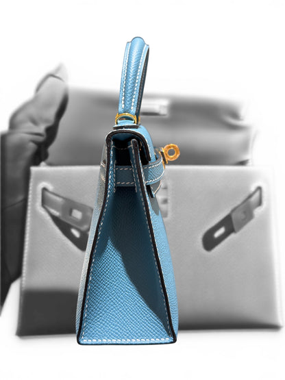 Hermès - Sac Mini Kelly Bleu Jeans