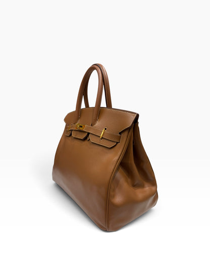 Hermès - Birkin 35 vintage Courchevel leather, natural, GHW