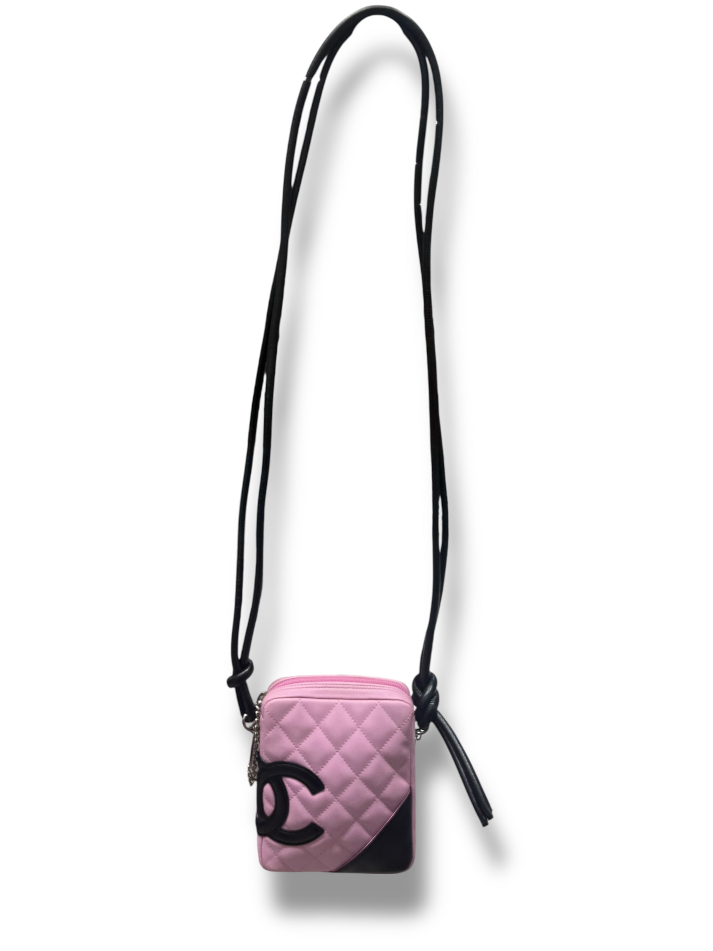 Chanel - Sac Mini Reporter Cambon Rose Et Noir | Les Folies d’Eugénie