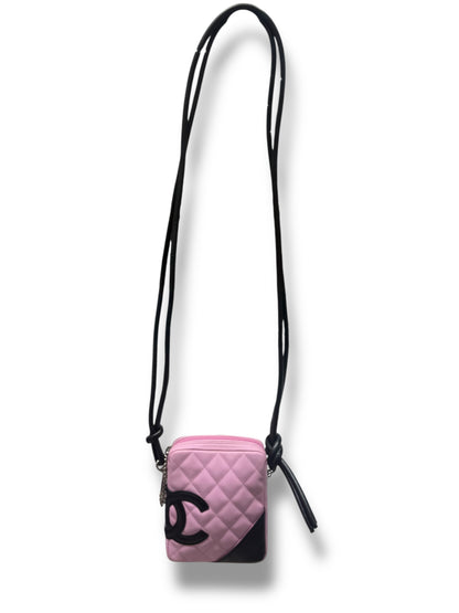 Chanel - Sac Mini Reporter Cambon Rose Et Noir | Les Folies d’Eugénie