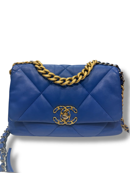 Chanel - Sac 19 small bleu électrique