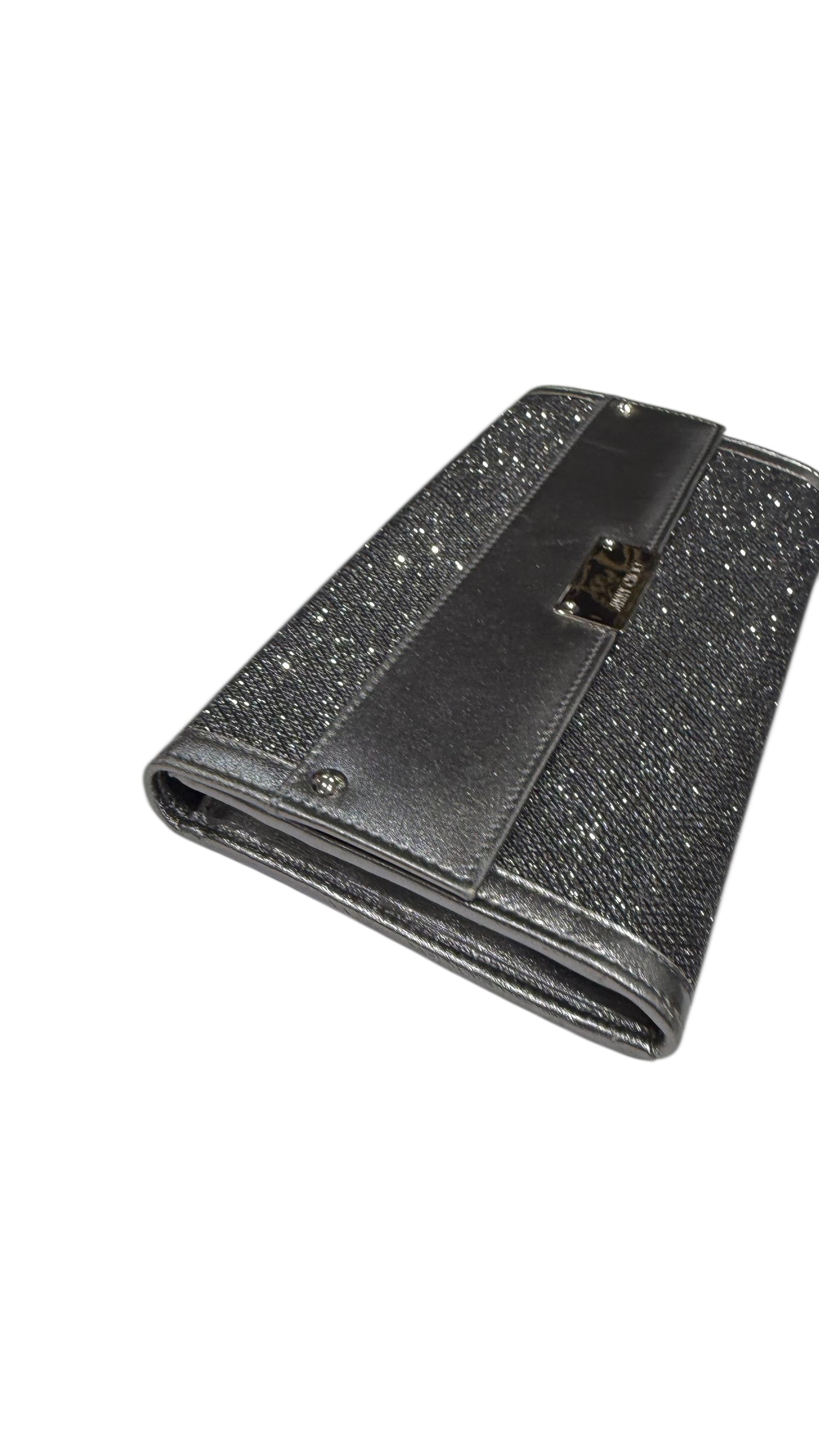 Jimmy Choo - Pochette portée main scintillante grise