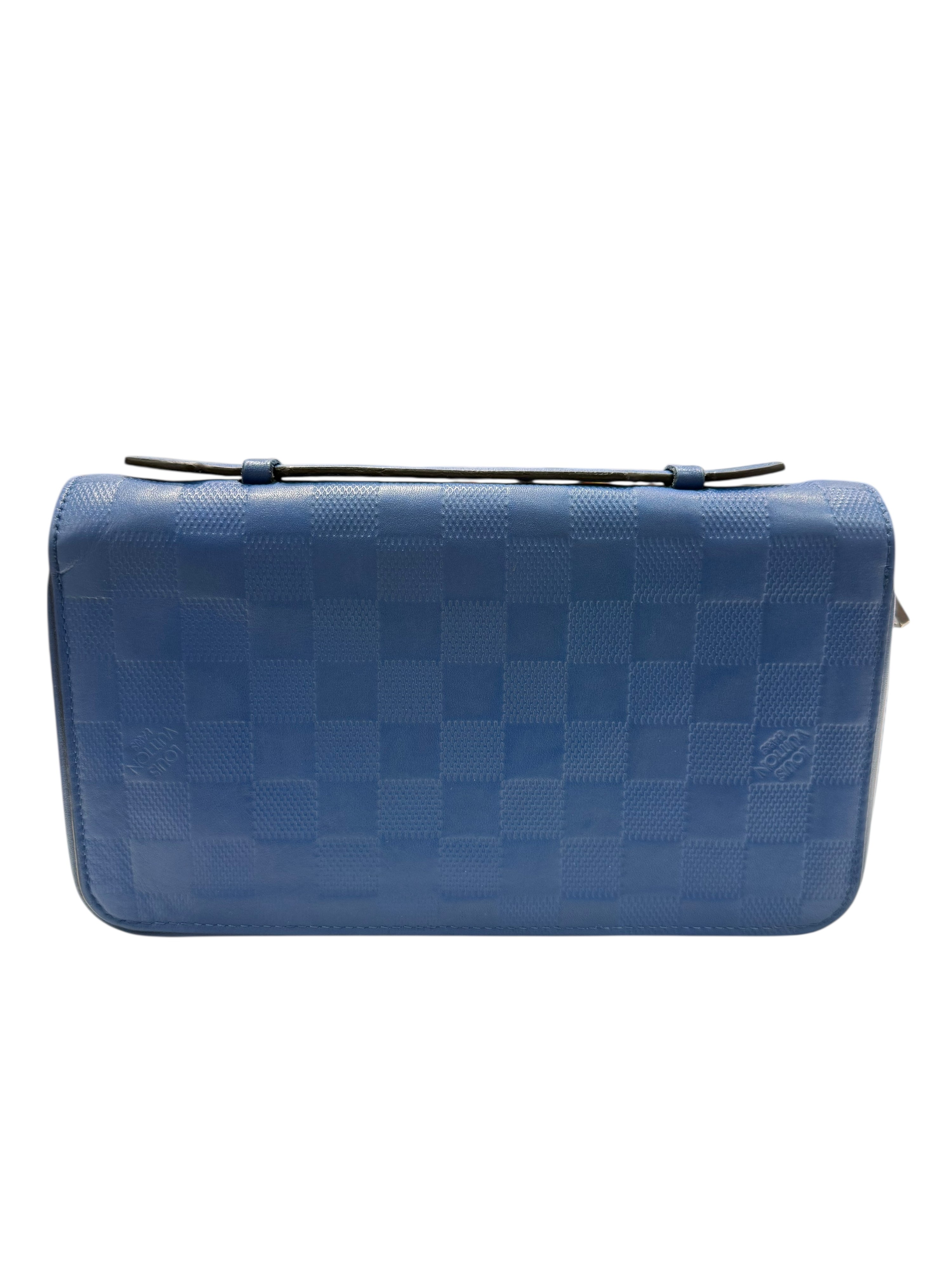 Louis Vuitton - Portefeuille Zippy XL en cuir damier bleu