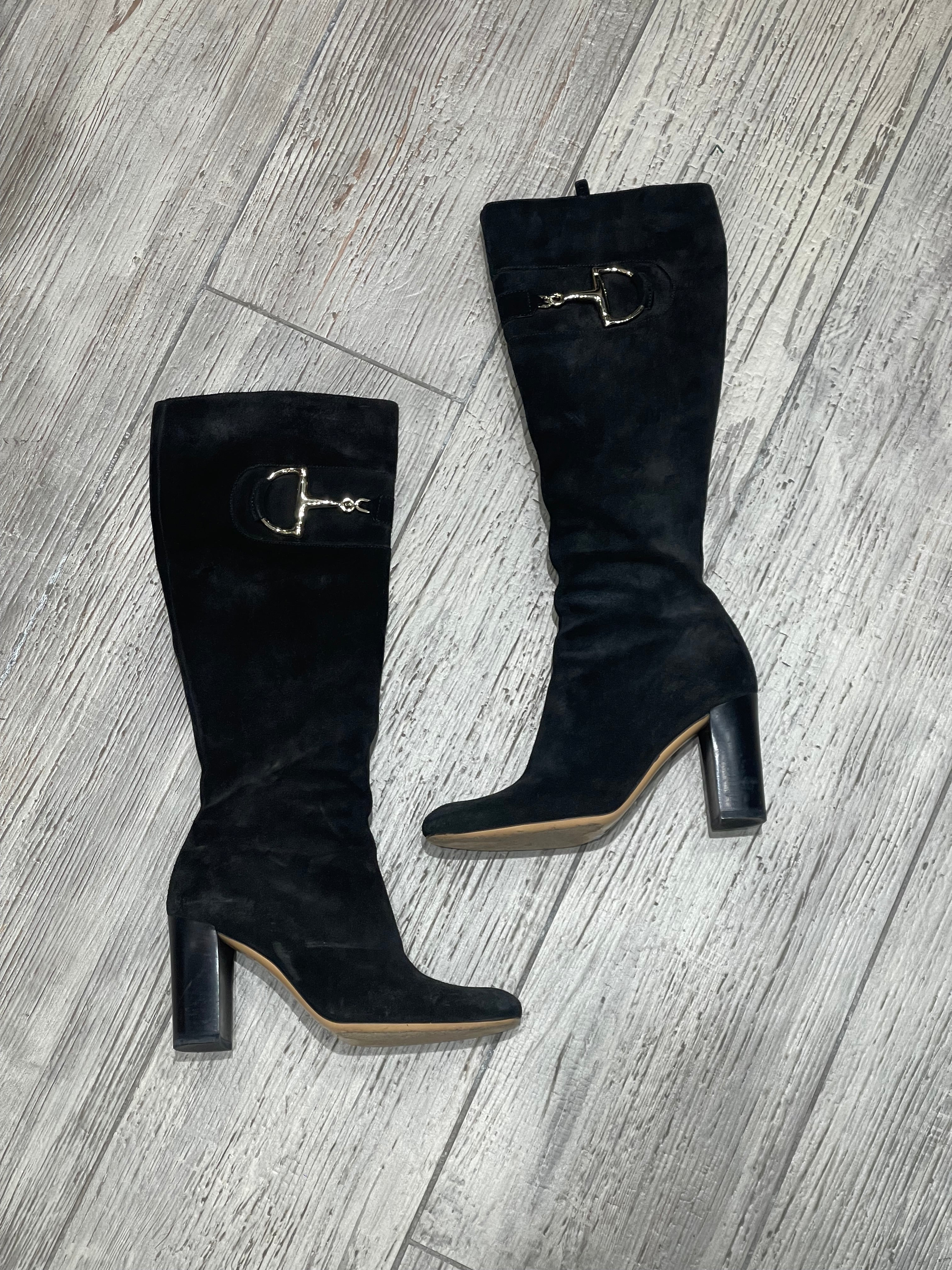 Gucci - Bottes en daim noir T36,5