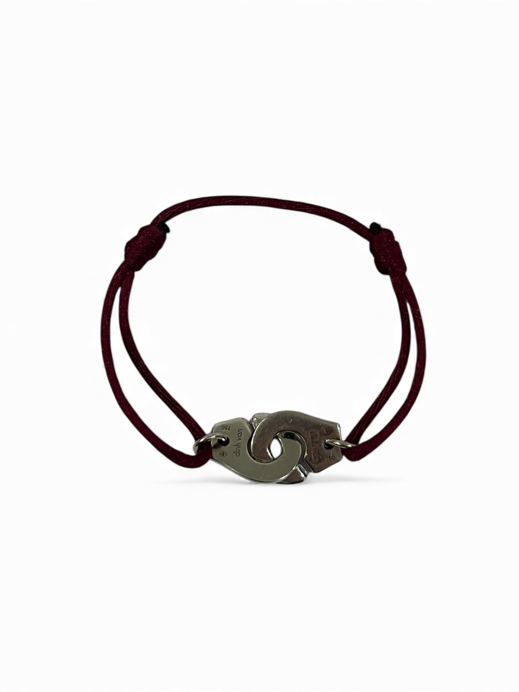 Dinh Van - Bracelet Menottes Force 10 MM pavées diamants sur cordon