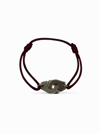 Dinh Van - Bracelet Menottes Force 10 MM pavées diamants sur cordon