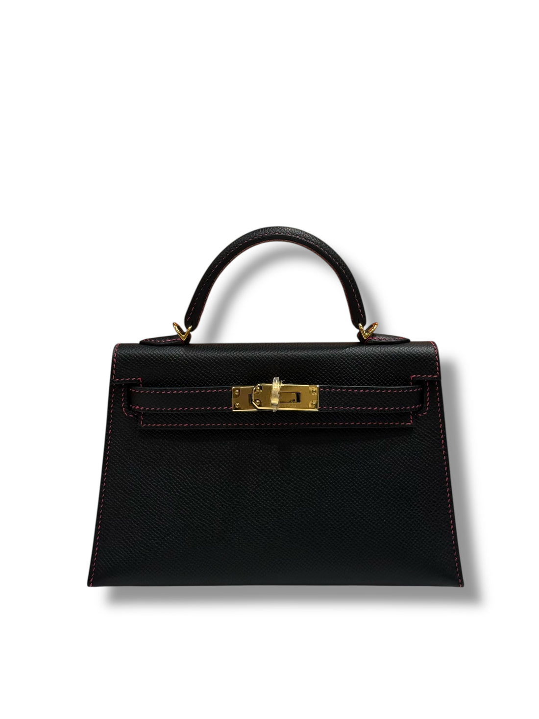 Hermès - Sac Mini Kelly Noir et Rose Extrême commande spéciale