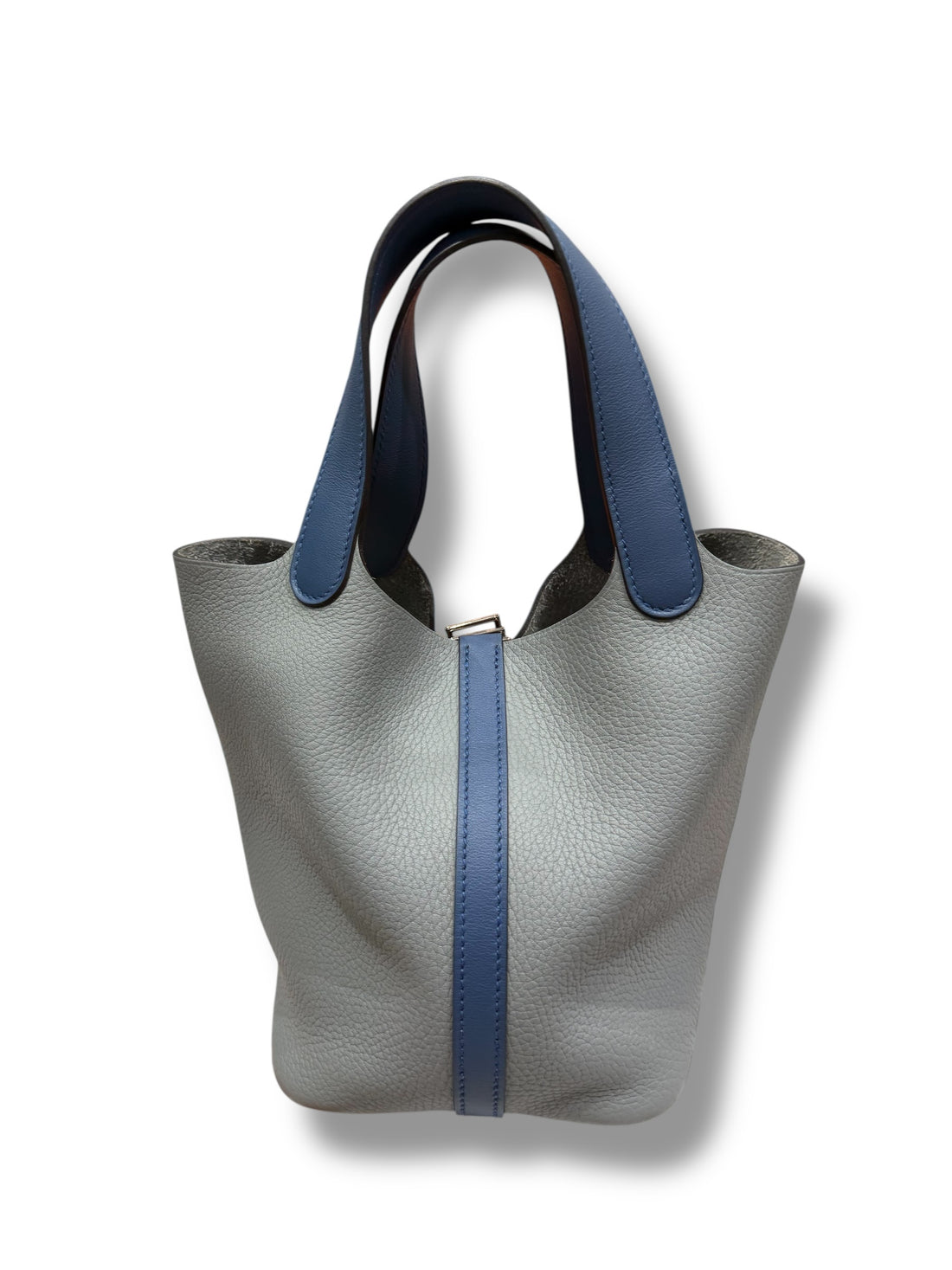 Hermès - Sac Picotin 18 Commande spéciale Bleu Agathe et Gris mouette