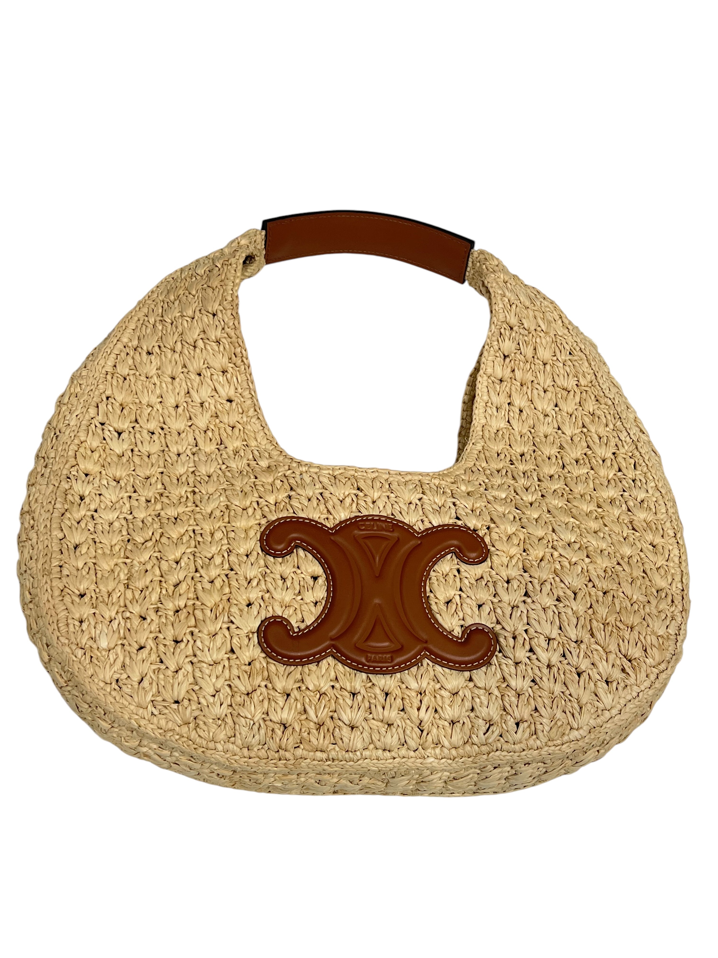 Céline – Hobo-Tasche aus Raphia, mittelgroß