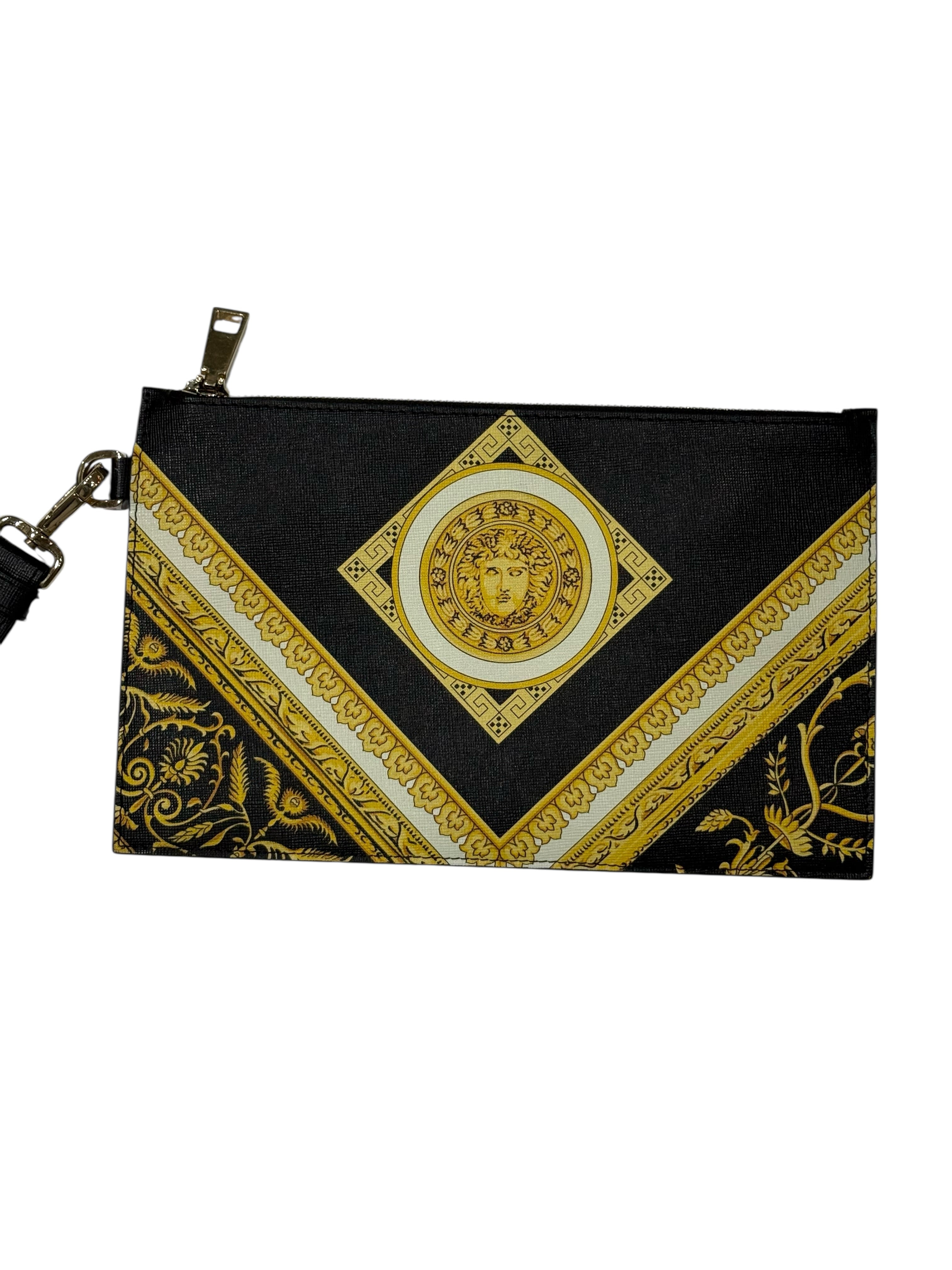 Versace - Pochette médusa cuir noir