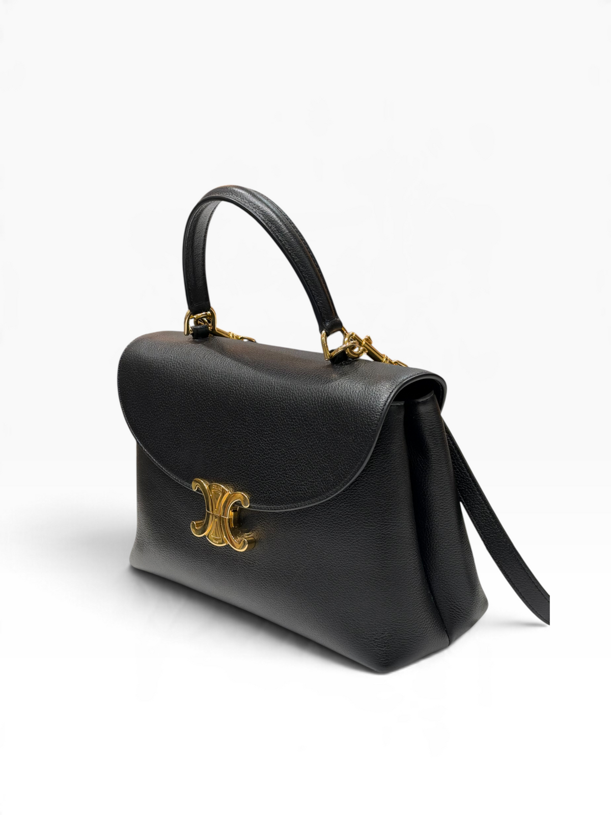 Céline / sac nano triomphe cuir noir