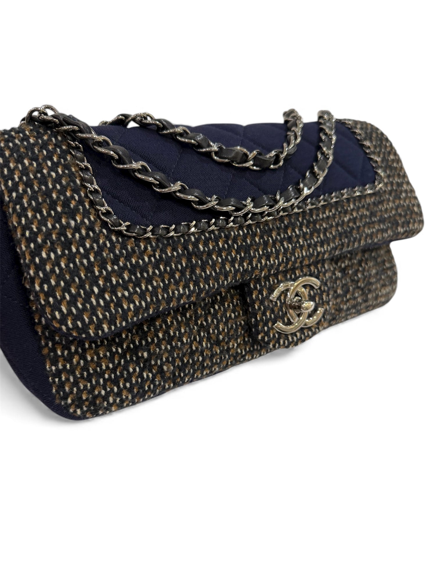 Chanel - Sac en jersey et tweed 25cm