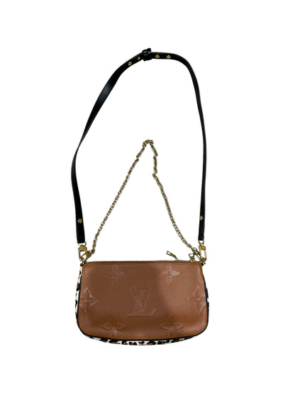 Louis Vuitton - Sac Multipochette Édition Cuir Empreinte Camel/ Léopard | Les Folies d’Eugénie