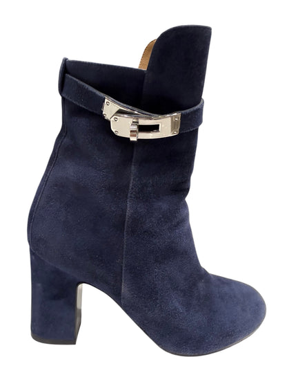 Hermès - Bottines en daim et boucle Kelly T35