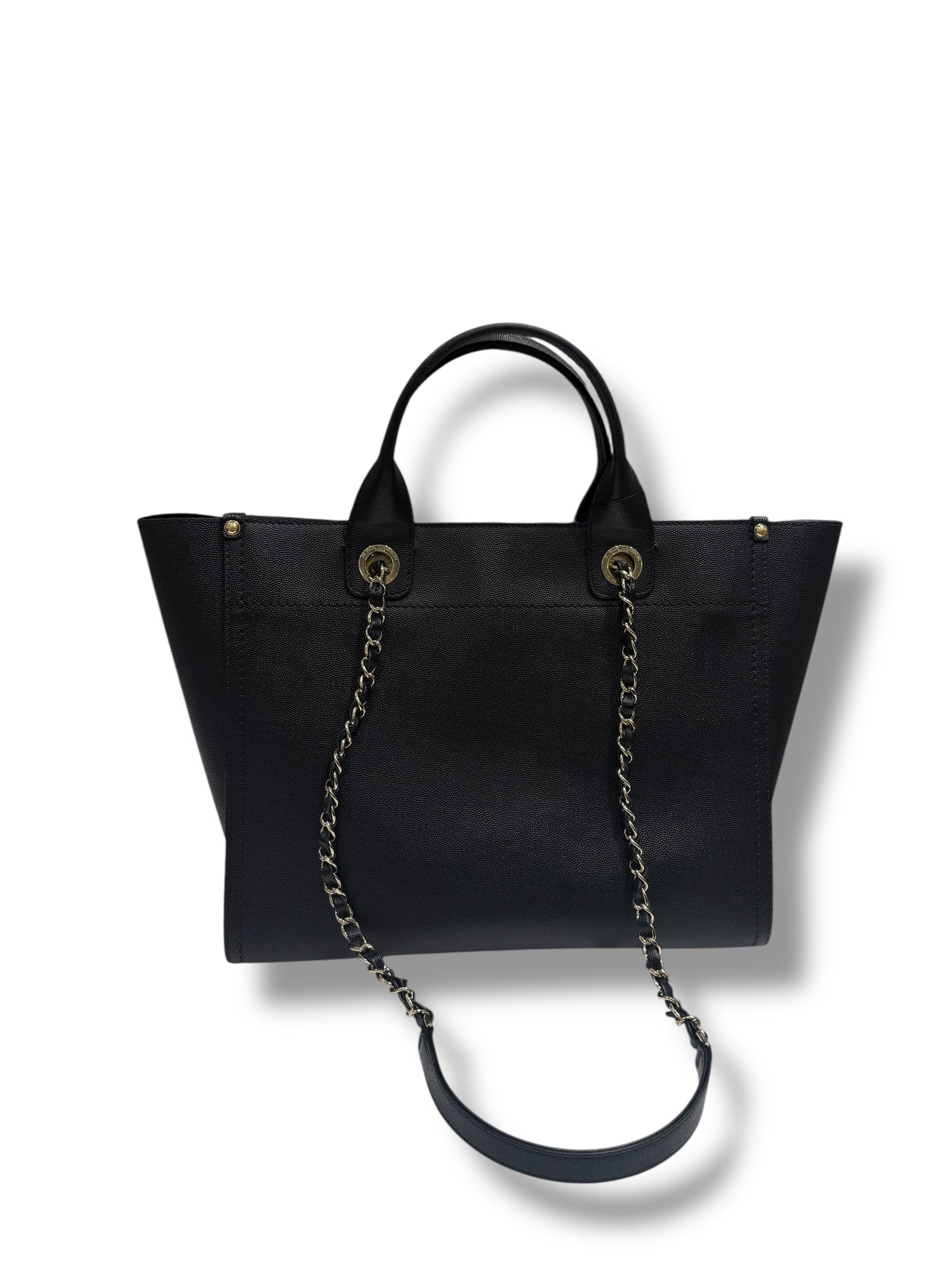 Chanel - Sac Deauville MM cuir noir