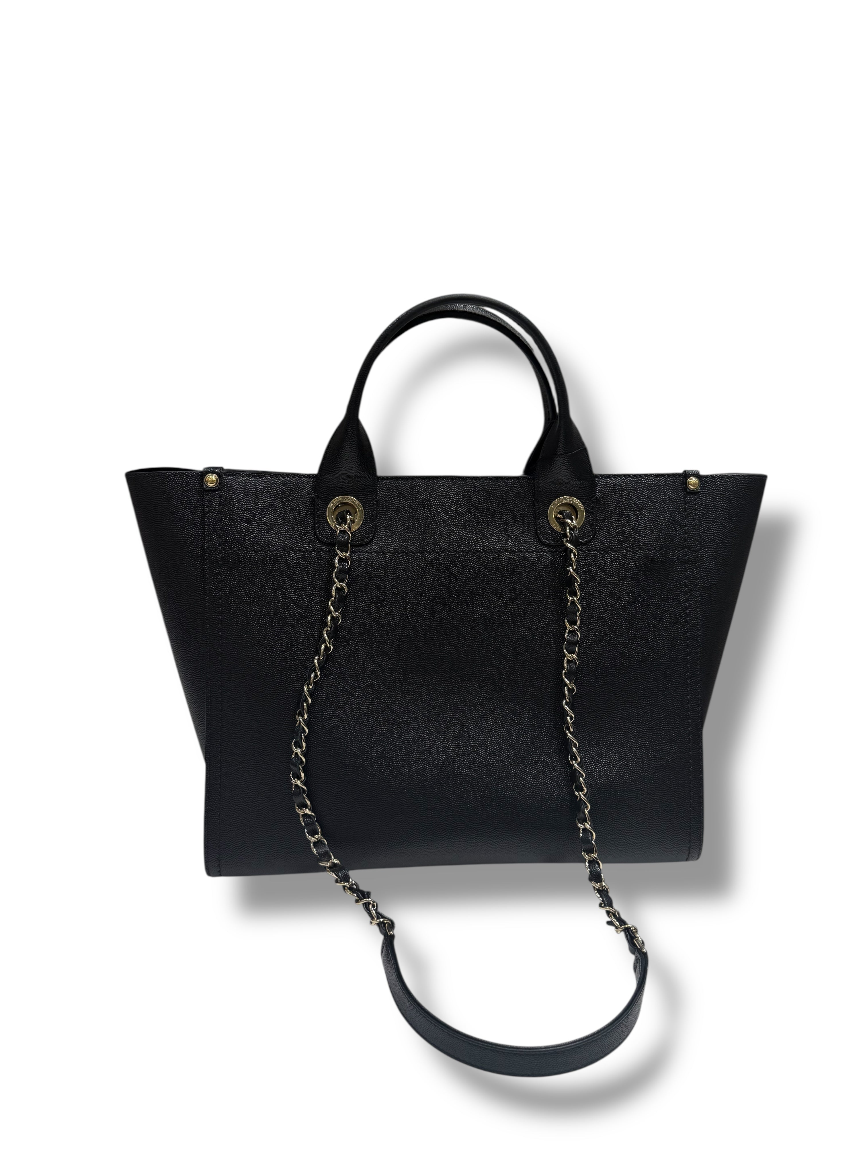 Chanel - Sac Deauville MM cuir noir
