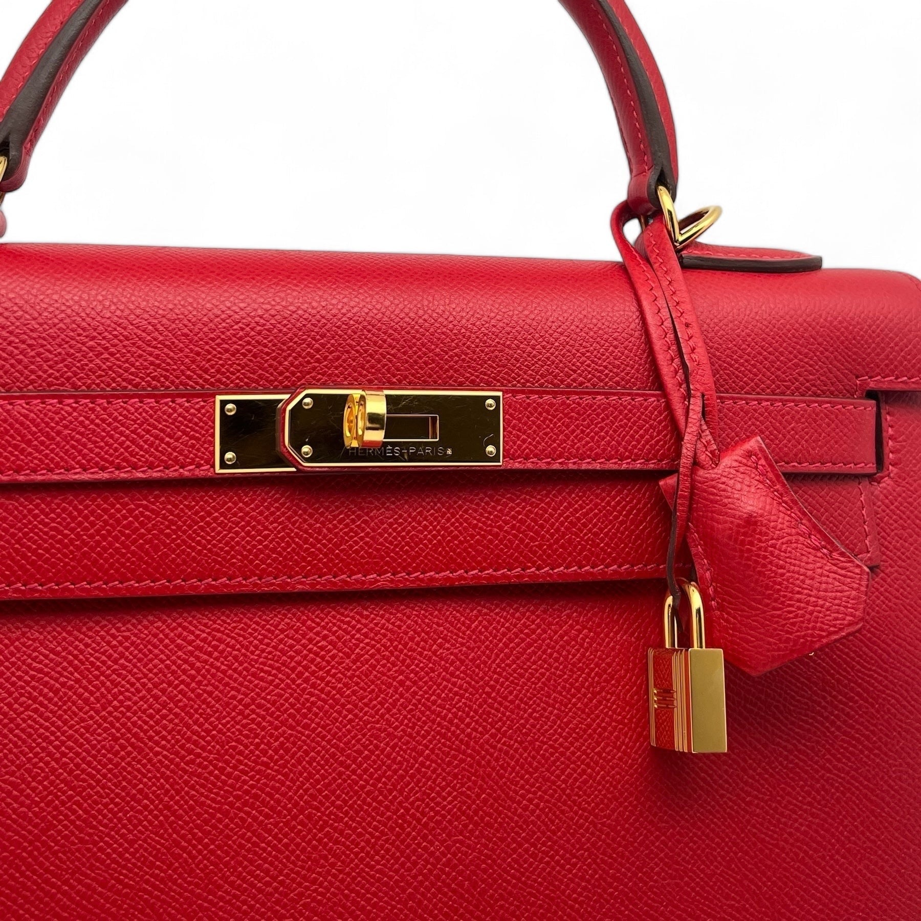 Hermès - Borsa Kelly 32 Sellier Epsom Casaque rossa