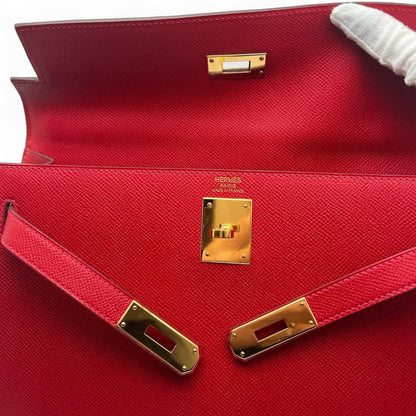 Hermès - Borsa Kelly 32 Sellier Epsom Casaque rossa