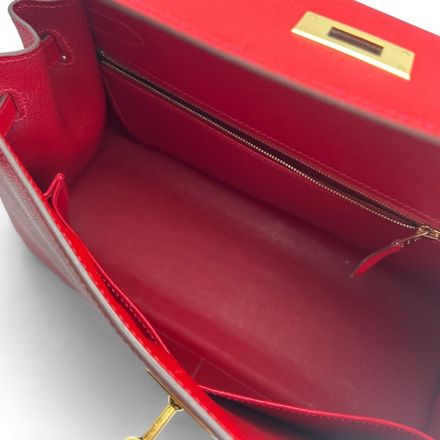 Hermès - Borsa Kelly 32 Sellier Epsom Casaque rossa
