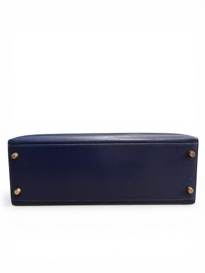 Hermès Sac Kelly 32 Box Bleu Nuit | Les Folies d’Eugénie