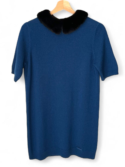 Louis Vuitton - Robe en laine col vison TS